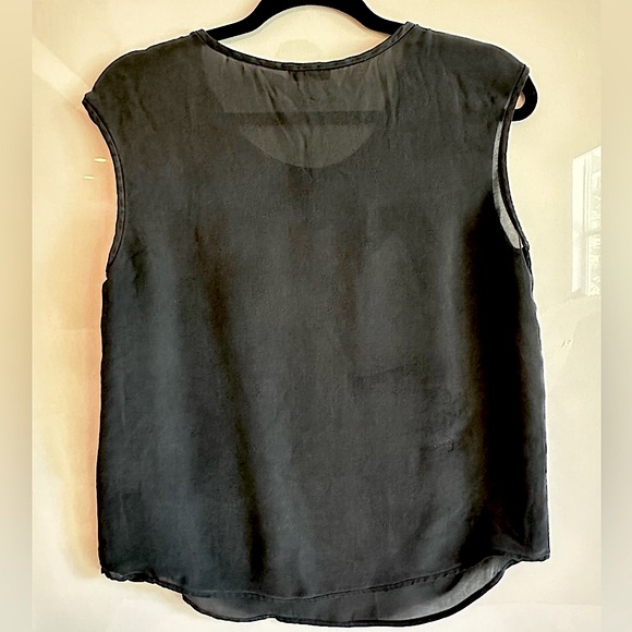 Joie Silk Rancher Top in Caviar (Black) size S - Picture 2 of 2